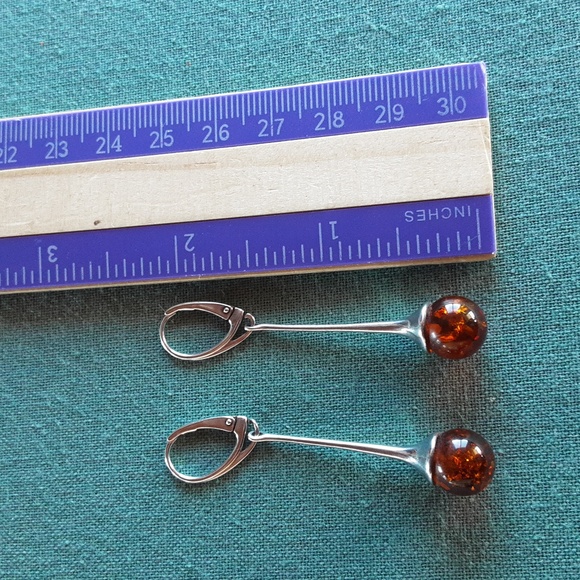 COPY - Amber earrings/ sterling silver earrings - Picture 2 of 11
